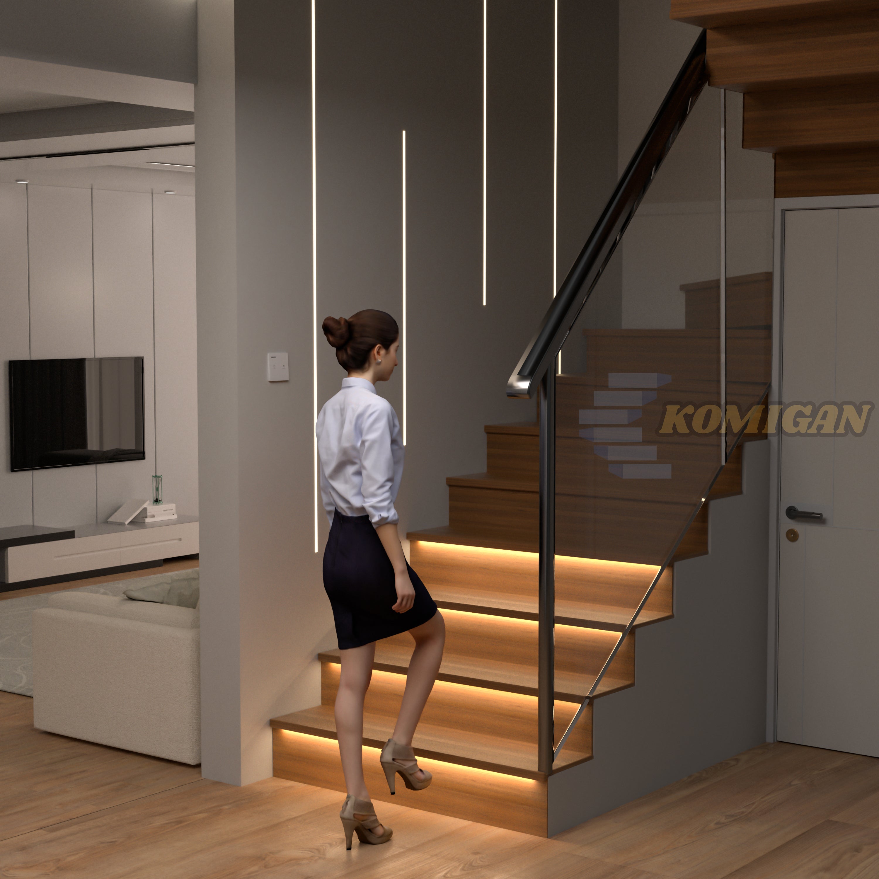 KOMIGAN Intelligent Motion Sensor LED Stair Lighting high quality Kit KMG-3233