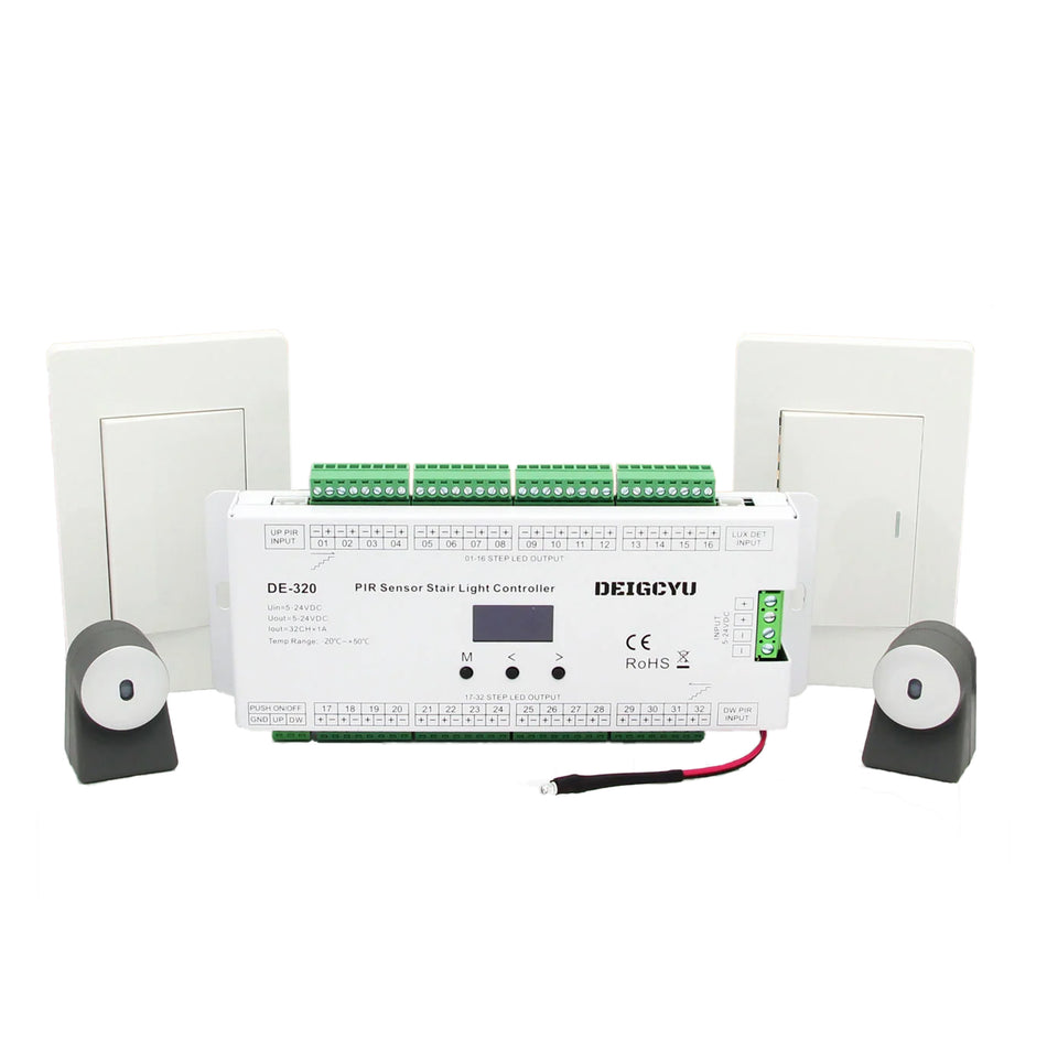 DE-320 Smart Motion Sensor Stair Lighting Controller Kit (Controller + Sensors Only)
