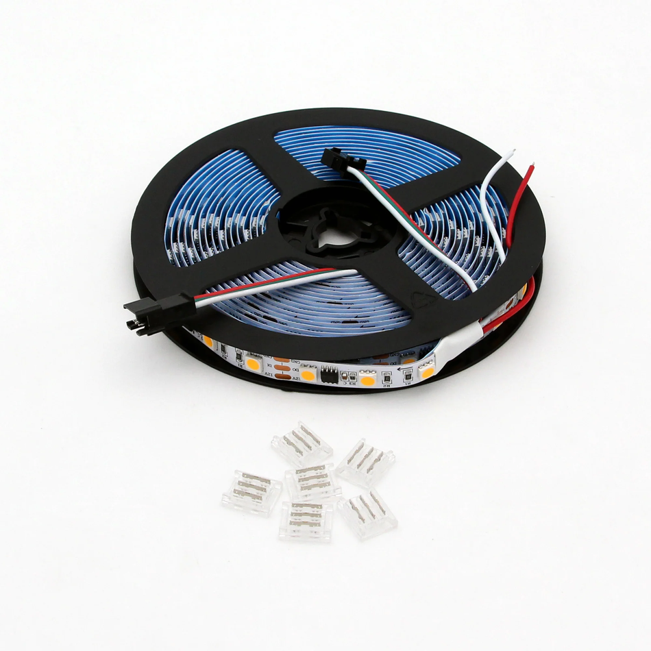KOMIGAN 16.4FT Programmable IC LED Chasing Strip – Trimmable Dynamic Light Tape with 6 Quick-Connect Terminals for KMG-35 / KMG-45 Indoor Lighting Systems