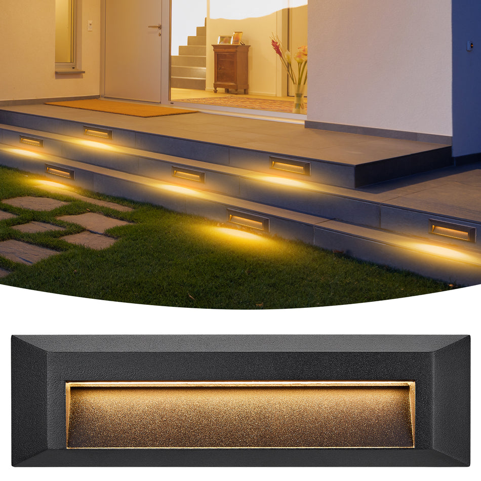 8.3 Inches 5W Surface Mount LED Step Light Warm White 3000K IP65 Waterproof for Indoor Outdoor Stairs, corridors, hallways